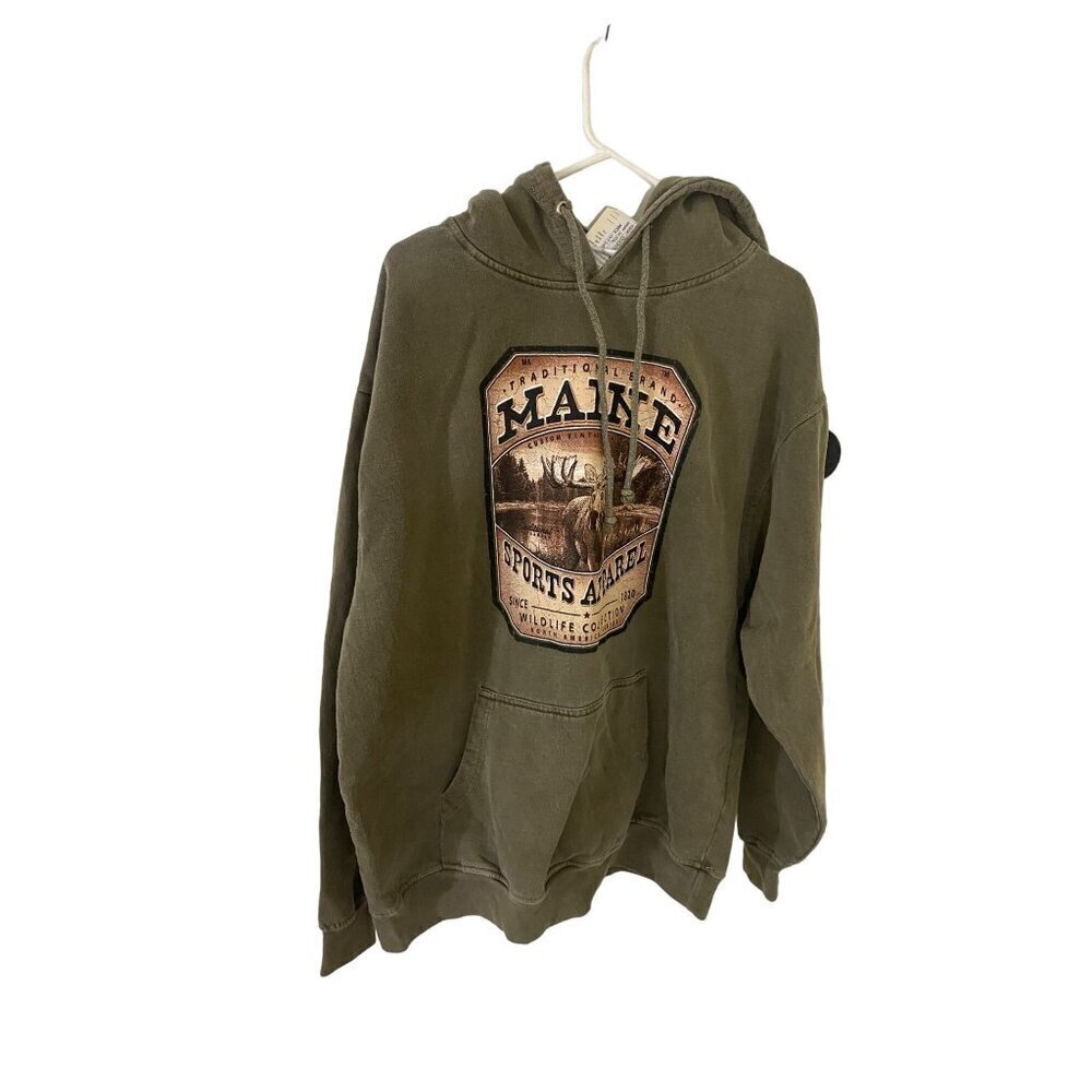 NWT Avalon Apparel Maine Graphic Hooded Long Sleeve Sweater - Large